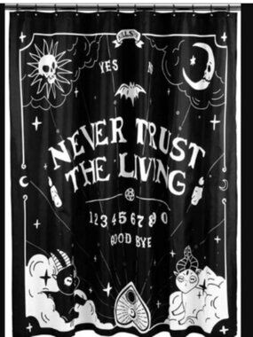 killstar Never trust the living shower curtain